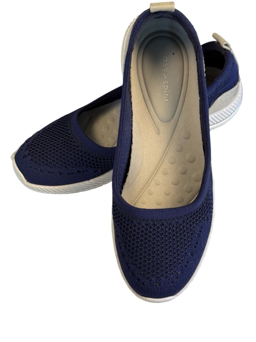 Easy Spirit Glitz Navy Knit Walking Slip On Sneaker Shoes Size  7 - Picture 5 of 11
